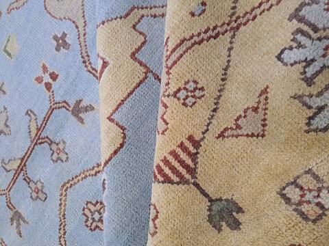 Oushak Blue Hand Knotted 80 X 100  Area Rug 660-156740 Image 1