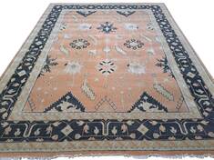 Indian Oushak Orange Rectangle 9x12 ft Wool Carpet 156741