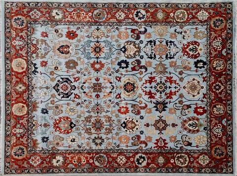 Heriz Blue Hand Knotted 80 X 100  Area Rug 660-156742 Image 2