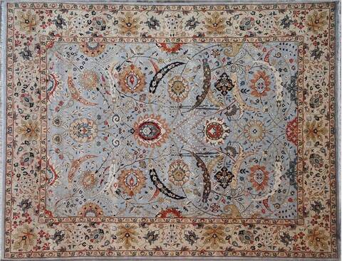 Heriz Blue Hand Knotted 80 X 100  Area Rug 660-156743 Image 2