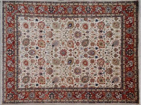 Heriz White Hand Knotted 80 X 100  Area Rug 660-156745 Image 2
