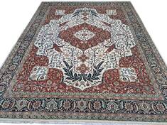 Heriz Cream Hand Knotted 8'0" X 10'0"  Area Rug 660-156746