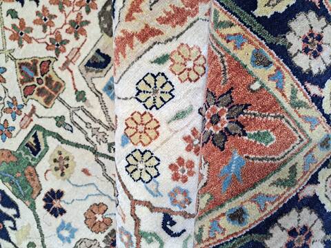 Heriz Cream Hand Knotted 80 X 100 Area Rug 660-156747 Image 1