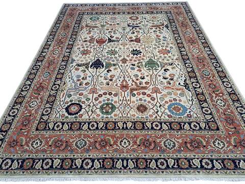 Heriz Cream Hand Knotted 80 X 100 Area Rug 660-156747 Image 0
