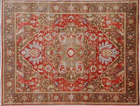 Heriz Red Hand Knotted 80 X 100 Area Rug 660-156748 Image 2