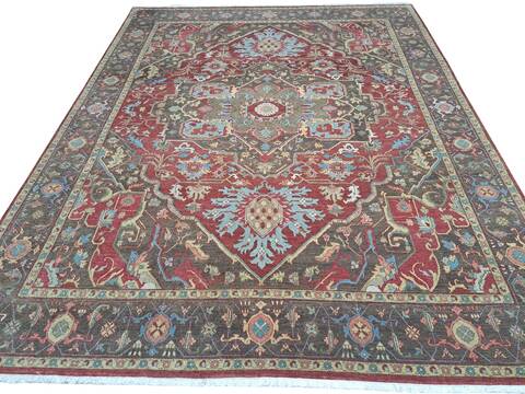 Heriz Red Hand Knotted 80 X 100 Area Rug 660-156748 Image 0