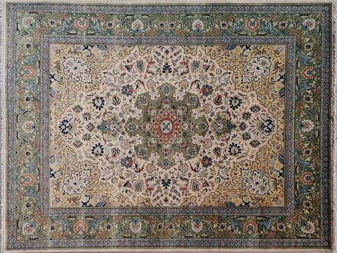 Heriz Cream Hand Knotted 80 X 100 Area Rug 660-156749 Image 2