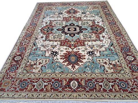 Heriz Cream Hand Knotted 80 X 100 Area Rug 660-156751 Image 0