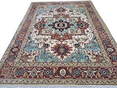 Heriz Cream Hand Knotted 8'0" X 10'0"  Area Rug 660-156751