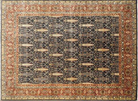 Heriz Blue Hand Knotted 80 X 100 Area Rug 660-156753 Image 2