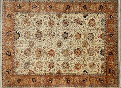 Heriz Cream Hand Knotted 80 X 100 Area Rug 660-156755 Image 2