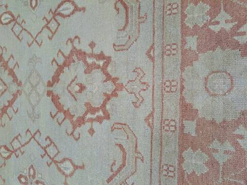 Oushak Green Hand Knotted 80 X 100  Area Rug 660-156767 Image 1