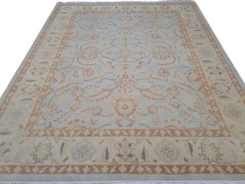 Oushak Light Blue Hand Knotted 80 X 100  Area Rug 660-156768 Image 0