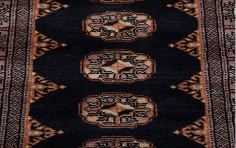 Bokhara Black Runner Hand Knotted 27 X 77 Area Rug 700-156769 Image 6