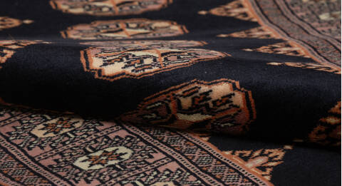 Bokhara Black Runner Hand Knotted 27 X 77 Area Rug 700-156769 Image 7