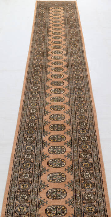 Bokhara Beige Runner Hand Knotted 27 X 172 Area Rug 700-156775 Image 1