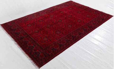 Khan Mohammadi Red Hand Knotted 66 X 100 Area Rug 700-156777 Image 2