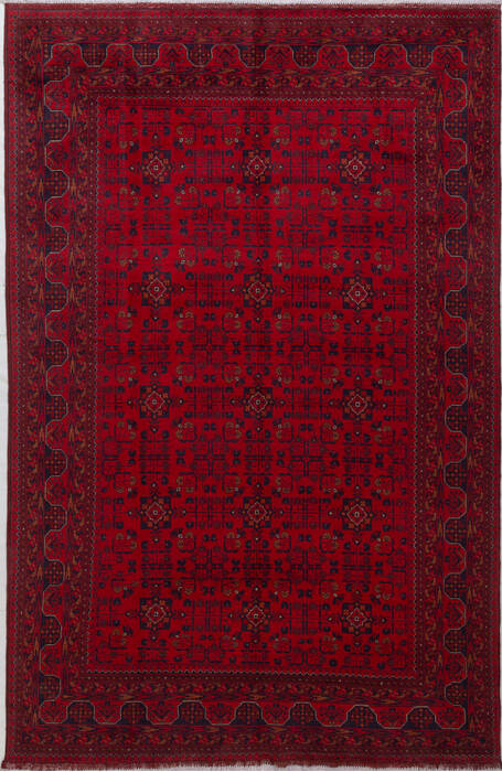 Khan Mohammadi Red Hand Knotted 66 X 100 Area Rug 700-156777 Image 0