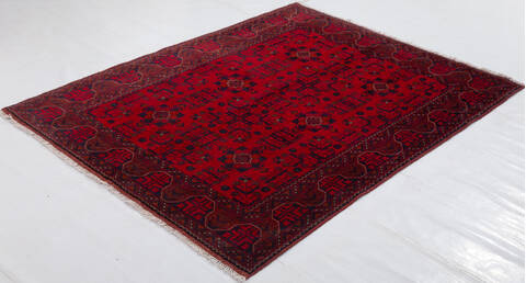 Khan Mohammadi Red Hand Knotted 50 X 66 Area Rug 700-156778 Image 2