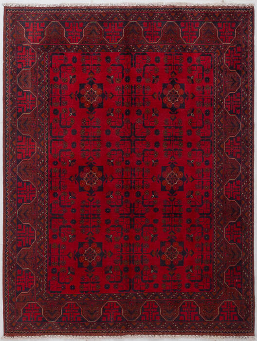 Khan Mohammadi Red Hand Knotted 50 X 66 Area Rug 700-156778 Image 0