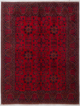 Khan Mohammadi Red Hand Knotted 5'0" X 6'6"  Area Rug 700-156778