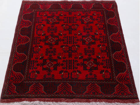 Khan Mohammadi Red Hand Knotted 34 X 49 Area Rug 700-156780 Image 1