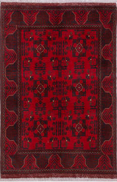 Khan Mohammadi Red Hand Knotted 3'4" X 4'9"  Area Rug 700-156780