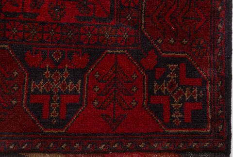 Khan Mohammadi Red Runner Hand Knotted 210 X 98 Area Rug 700-156781 Image 5