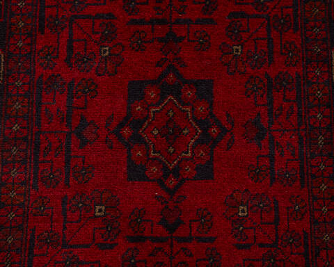 Khan Mohammadi Red Runner Hand Knotted 210 X 98 Area Rug 700-156781 Image 6