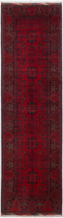 Khan Mohammadi Red Runner Hand Knotted 210 X 98 Area Rug 700-156781 Image 0