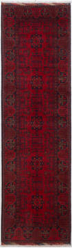 Pakistani Khan Mohammadi Red Runner 10 to 12 ft Wool Carpet 156781