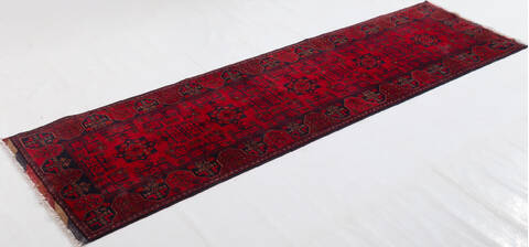 Khan Mohammadi Red Runner Hand Knotted 29 X 99 Area Rug 700-156782 Image 2