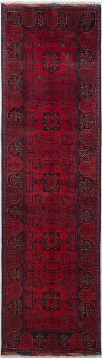 Khan Mohammadi Red Runner Hand Knotted 29 X 99 Area Rug 700-156782 Image 0