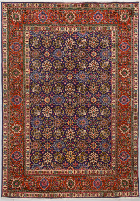 Tabriz Blue Hand Knotted 68 X 96 Area Rug 700-156783 Image 0