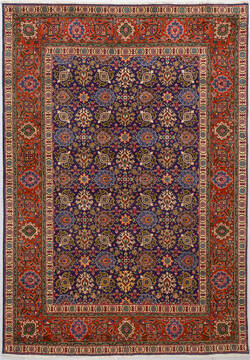 Tabriz Blue Hand Knotted 6'8" X 9'6"  Area Rug 700-156783