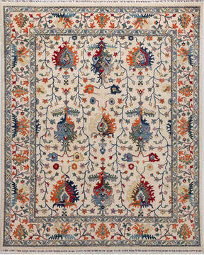 Chobi Beige Hand Knotted 8'0" X 9'10"  Area Rug 700-156784