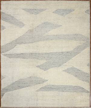 Geometric Beige Hand Knotted 8'0" X 10'0"  Area Rug 660-156786