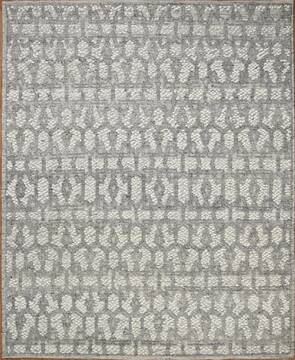 Geometric Beige Hand Knotted 5'7" X 8'0"  Area Rug 660-156788
