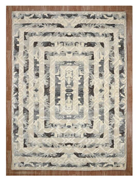 Geometric Multicolor Hand Knotted 56 X 80  Area Rug 660-156806 Image 0