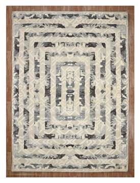 Geometric Multicolor Hand Knotted 5'6" X 8'0"  Area Rug 660-156806