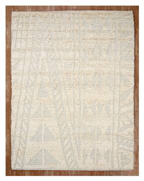Indian Geometric Multicolor Rectangle 5x8 ft Wool Carpet 156810