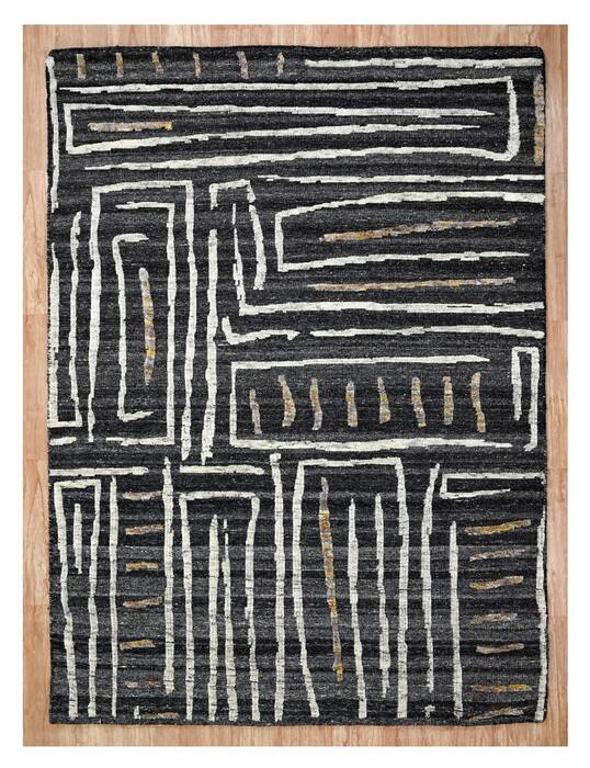 Geometric Multicolor Hand Knotted 56 X 80  Area Rug 660-156812 Image 0