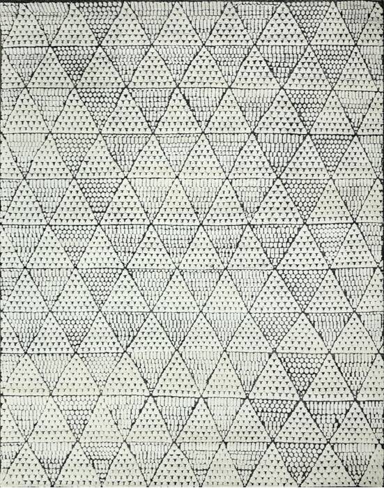 Geometric Beige Hand Knotted 90 X 130  Area Rug 660-156824 Image 0