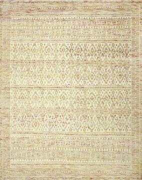 Geometric Beige Hand Knotted 8'0" X 10'0"  Area Rug 660-156826