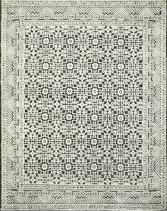 Geometric Beige Hand Knotted 80 X 100  Area Rug 660-156828 Image 0