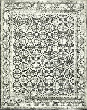 Indian Geometric Beige Rectangle 8x10 ft Wool Carpet 156828