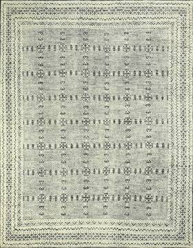 Geometric Beige Hand Knotted 8'0" X 10'0"  Area Rug 660-156836