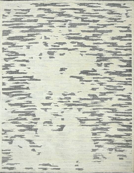 Geometric Beige Hand Knotted 100 X 140  Area Rug 660-156843 Image 0