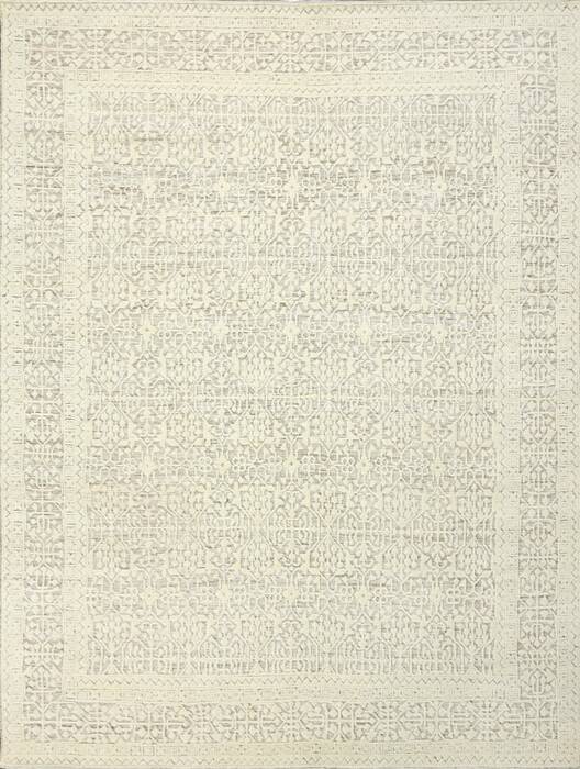 Geometric Beige Hand Knotted 100 X 140  Area Rug 660-156846 Image 0