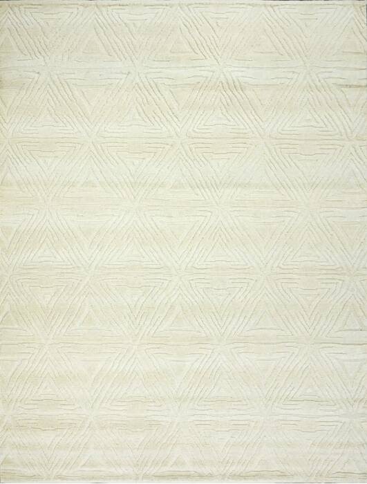 Geometric Beige Hand Knotted 100 X 140  Area Rug 660-156847 Image 0